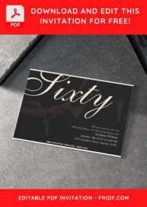 6 10 - Images of (Free PDF Invitation) Gold Marble 60th Birthday Invitation - Template no. 9