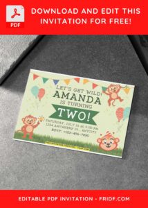 6 13 - Images of (Free PDF Invitation) Baby Monkey Fiesta Birthday Invitation - Template no. 5