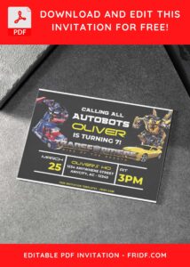 6 18 - Images of (Free PDF Invitation) Transformers Rise Of The Beast Birthday Invitation - Template no. 5