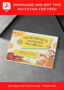 6 20 - Images of (Free PDF Invitation) Swashbuckler Pirate Kids Birthday Invitation - Template no. 9