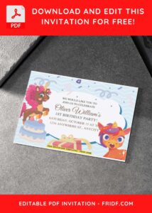 6 21 - Images of (Free PDF Invitation) Rainbow Unicorn Fiesta Birthday Invitation - Template no. 5