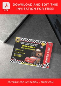 6 3 - Images of (Free PDF Invitation) Race Over Disney Cars Birthday Invitation - Template no. 9