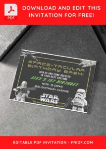 Star Wars Birthday Invitation with UFO