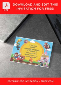 6 5 - Images of (Free PDF Invitation) Super Mario Castle Birthday Invitation - Template no. 5