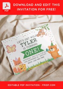 7 12 - Images of (Free PDF Invitation) Festive Birthday Animals Invitation - Template no. 4