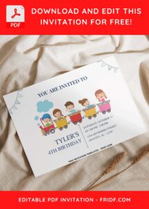 7 15 - Images of (Free PDF Invitation) Boarding Party Train Birthday Invitation - Template no. 4