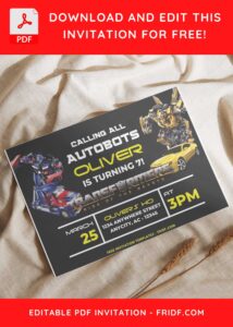 7 18 - Images of (Free PDF Invitation) Transformers Rise Of The Beast Birthday Invitation - Template no. 4