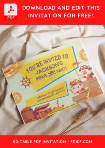 7 20 - Images of (Free PDF Invitation) Swashbuckler Pirate Kids Birthday Invitation - Template no. 10