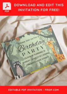 Cute Baby Animals Birthday Invitation 