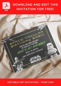 Star Wars Birthday Invitation with Lego Stromtrooper