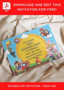 7 5 - Images of (Free PDF Invitation) Super Mario Castle Birthday Invitation - Template no. 4