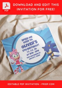 7 6 - Images of (Free PDF Invitation) Sonic The Hedgehog Sunburst Birthday Invitation - Template no. 4