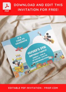 7 8 - Images of (Free PDF Invitation) Mickey Funhouse Kids Birthday Invitation - Template no. 4