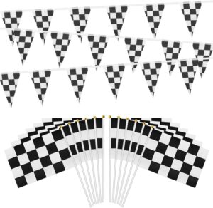 Two Fast Black And White Pennant Flag