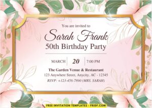 Greenery Flair Birthday Invitation 