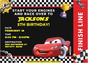 Cars A - Images of (Free PDF Invitation) Race Over Disney Cars Birthday Invitation - Template no. 3