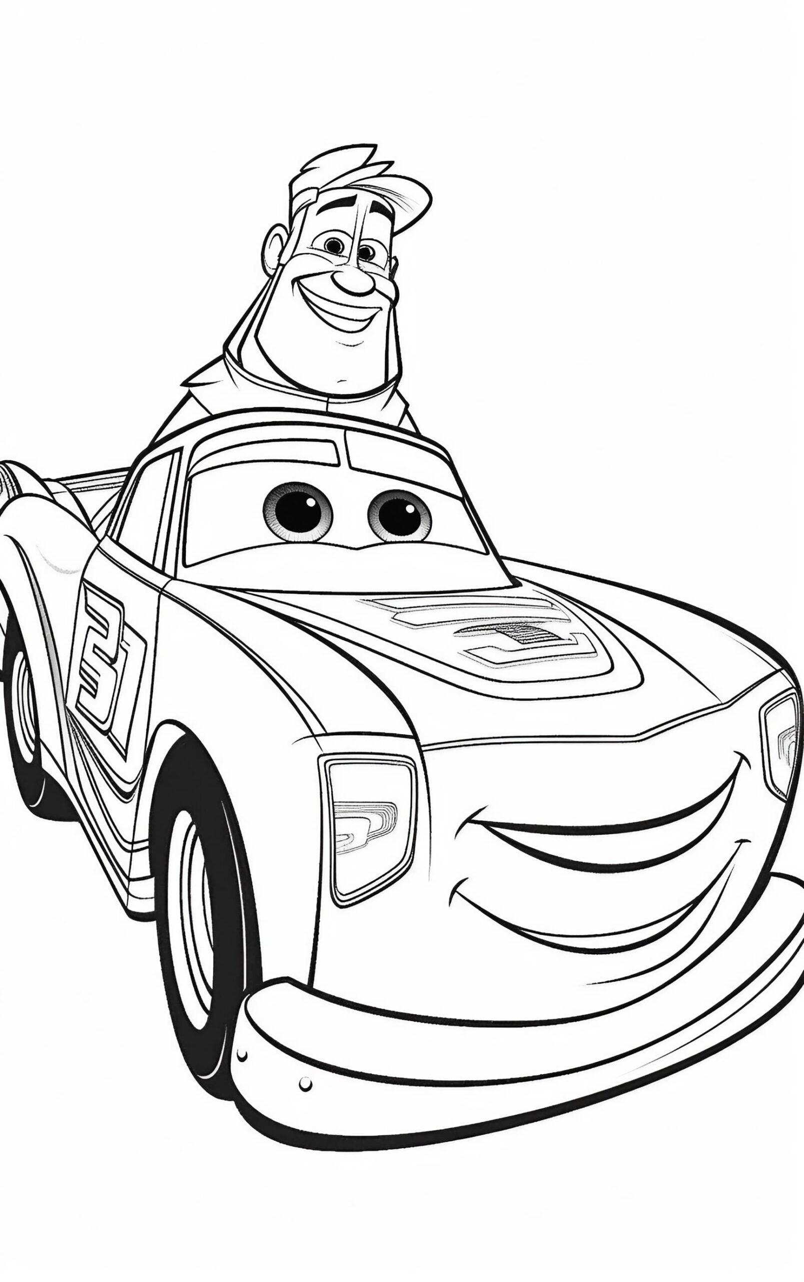 Cars Coloring Page 4 scaled - Images of (Free PDF Invitation) Fiery Race Disney Cars Birthday Invitation - Template no. 1