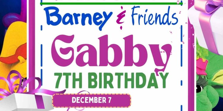 FREE Editable Barney and Friends Birthday Invitations