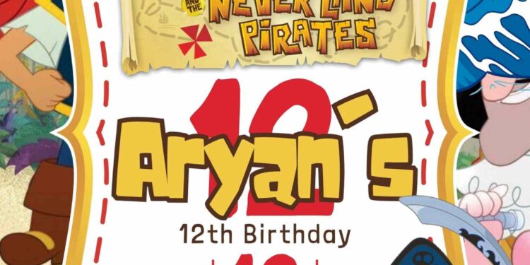 FREE Editable Jake and the NeverLand Pirates Birthday Invitations