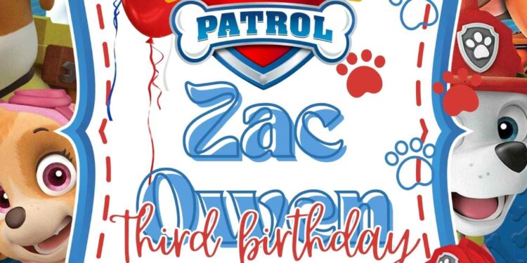 FREE Editable Paw Patrol Birthday Invitations