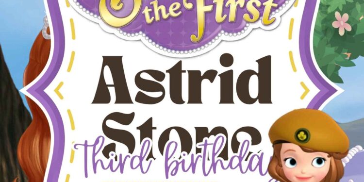 FREE Editable Sofia the First Birthday Invitations