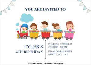 Kids Birthday C - Images of (Free PDF Invitation) Boarding Train Birthday Invitation - Template no. 1