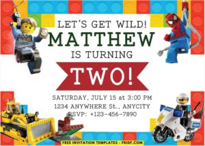 Lego Action Figure Birthday Invitation 