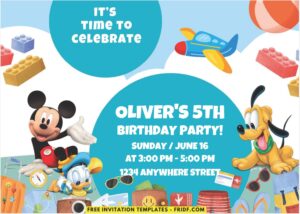 Mickey Mouse B - Images of (Free PDF Invitation) Mickey Funhouse Kids Birthday Invitation - Template no. 2