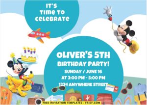 Mickey Mouse C - Images of (Free PDF Invitation) Mickey Funhouse Kids Birthday Invitation - Template no. 1