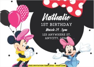 Adorable Minnie Mouse Birthday Invitation 