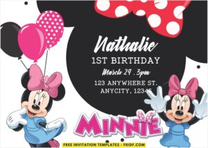 Disney Minnie Mouse Birthday Invitation 