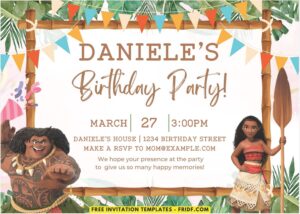 Moana Birthday Invitation 