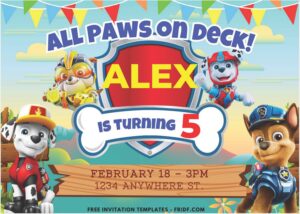 PAW Patrol A - Images of (Free PDF Invitation) PAW Patrol Fiesta Birthday Invitation - Template no. 3