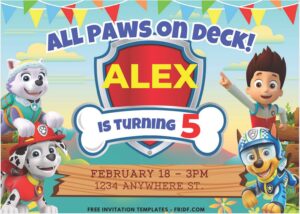 PAW Patrol B - Images of (Free PDF Invitation) PAW Patrol Fiesta Birthday Invitation - Template no. 2