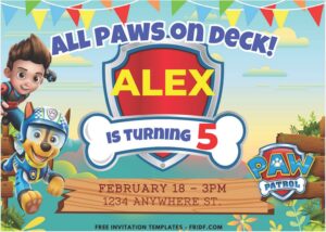 PAW Patrol C - Images of (Free PDF Invitation) PAW Patrol Fiesta Birthday Invitation - Template no. 1