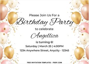 Surprise Balloons Birthday Invitation 