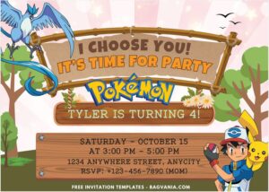 Pokemon A - Images of (Free PDF Invitation) Pokemon Jungle Bash Birthday Invitation - Template no. 1