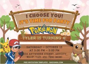 Pokemon B - Images of (Free PDF Invitation) Pokemon Jungle Bash Birthday Invitation - Template no. 3