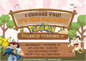 Pokemon C - Images of (Free PDF Invitation) Pokemon Jungle Bash Birthday Invitation - Template no. 2