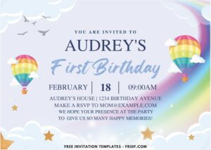 Blue sky and white cloud invitation