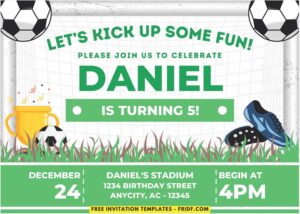 Soccer Field theme invitation