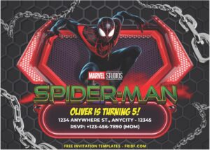 Spider Man A - Images of (Free PDF Invitation) Ultimate Spiderman Miles Morales Birthday Invitation - Template no. 3