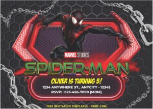 Spider Man B - Images of (Free PDF Invitation) Ultimate Spiderman Miles Morales Birthday Invitation - Template no. 2