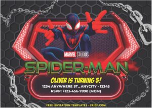 Spider Man C - Images of (Free PDF Invitation) Ultimate Spiderman Miles Morales Birthday Invitation - Template no. 1