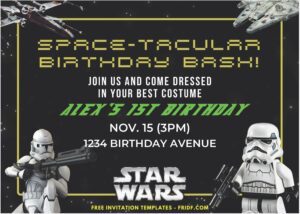 Star Wars Galaxy Theme Birthday Invitation 