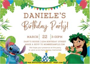 Lilo & Stitch Birthday Invitation 