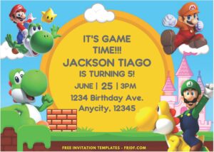 Super Mario A - Images of (Free PDF Invitation) Super Mario Castle Birthday Invitation - Template no. 3