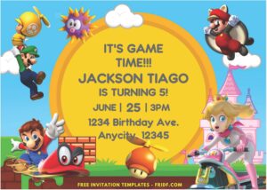 Super Mario C - Images of (Free PDF Invitation) Super Mario Castle Birthday Invitation - Template no. 1