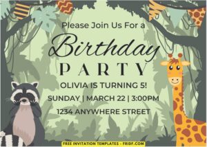 Woodland Baby Animals Birthday Invitation 