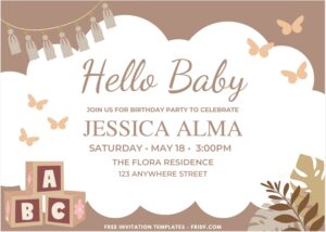 Adorable Boho Invitation With ABC Blocks